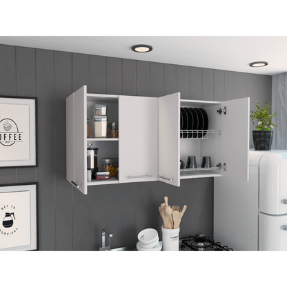 FM FURNITURE Sitka Modern Wall Cabinet with Four Doors and Spacious Storage