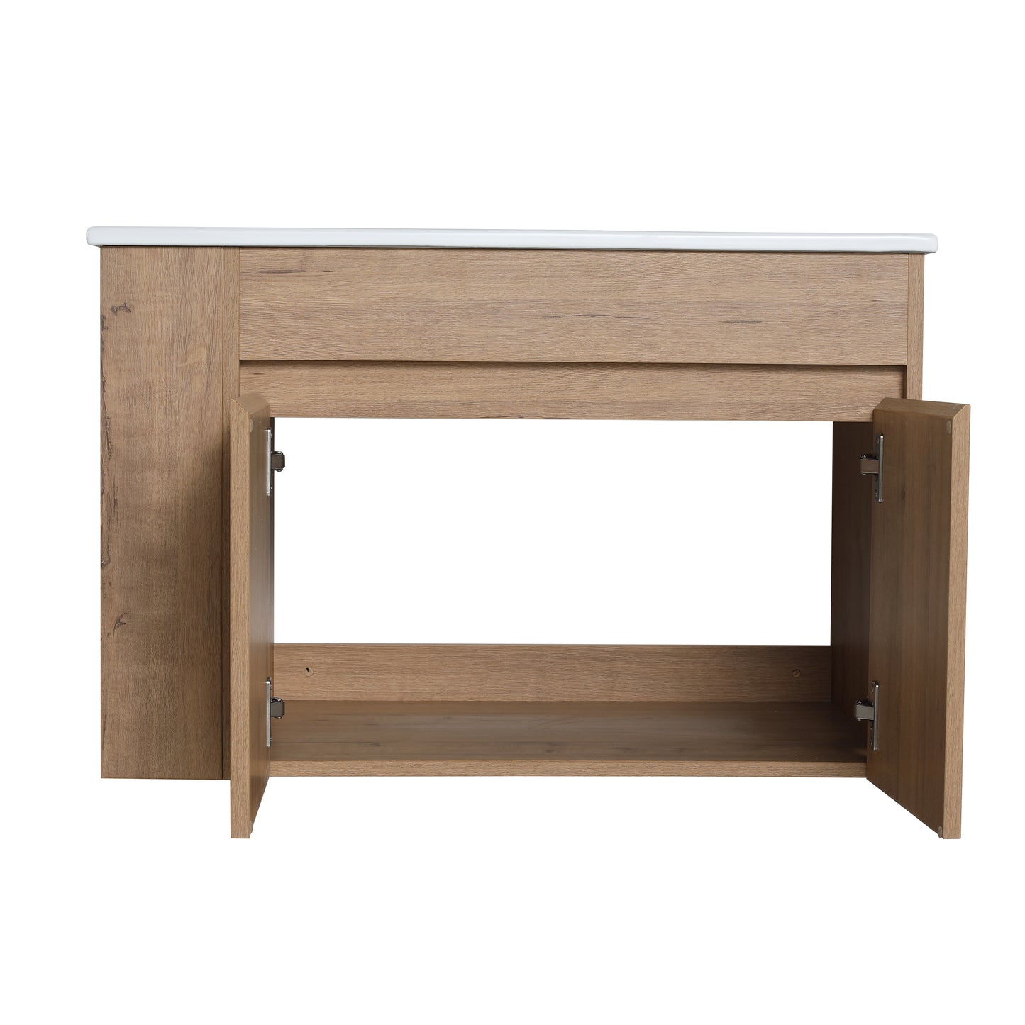 Modern 30-Inch Wall-Mounted Bathroom Vanity with Open Shelf - Vanity Cabinet Only (No Basin Included)