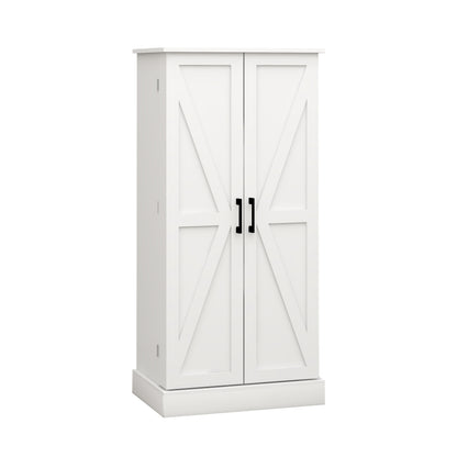 Elegant 50" White LED Pantry Cabinet with Dual Doors, Adjustable Shelves, and Intelligent Lighting for Stylish Kitchen and Dining Storage