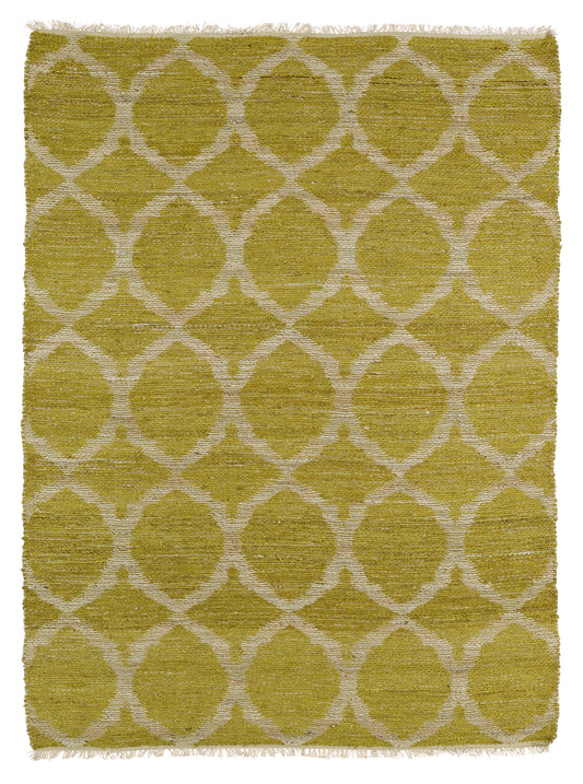 7'6 x 9' Rectangle Area Rug - Hand-Loomed Textured Loop Pile, Jute, Reversible, Transitional Contemporary Indoor Rug Light Green