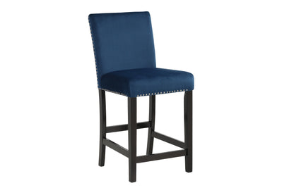 Counter Height Dining Set Table Tufted Chairs Wood Black