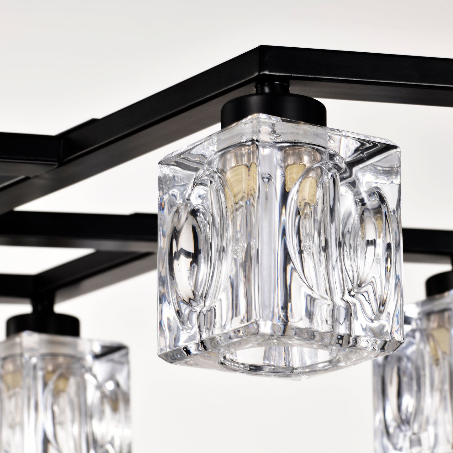 8-Light Metal Chandelier for Dining Room & Kitchen Island, Ceiling Pendant G9 Bulbs Included Matte Black