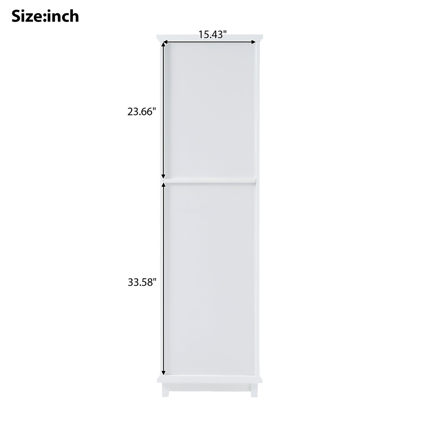 Elegant 63" Tall White Bathroom Storage Cabinet with Glass Doors, Two Drawers, Adjustable Shelves, and Anti-Tipping Design - Perfect for Organizing and Displaying Essentials