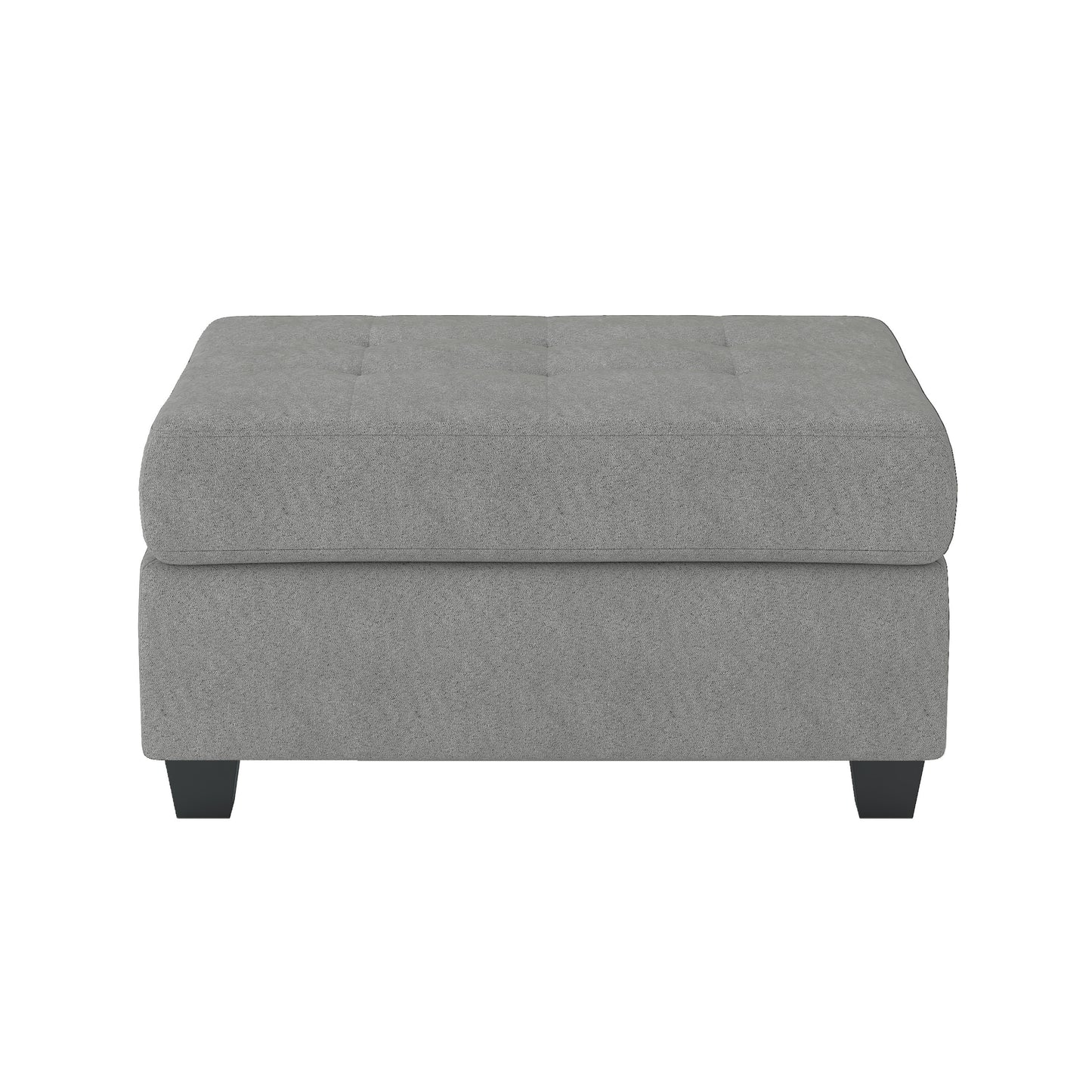 Modern Living Room Storage Ottoman, 33 x 24 x 17.5 in, Microfiber Upholstery, Tufted, Storage, Gray