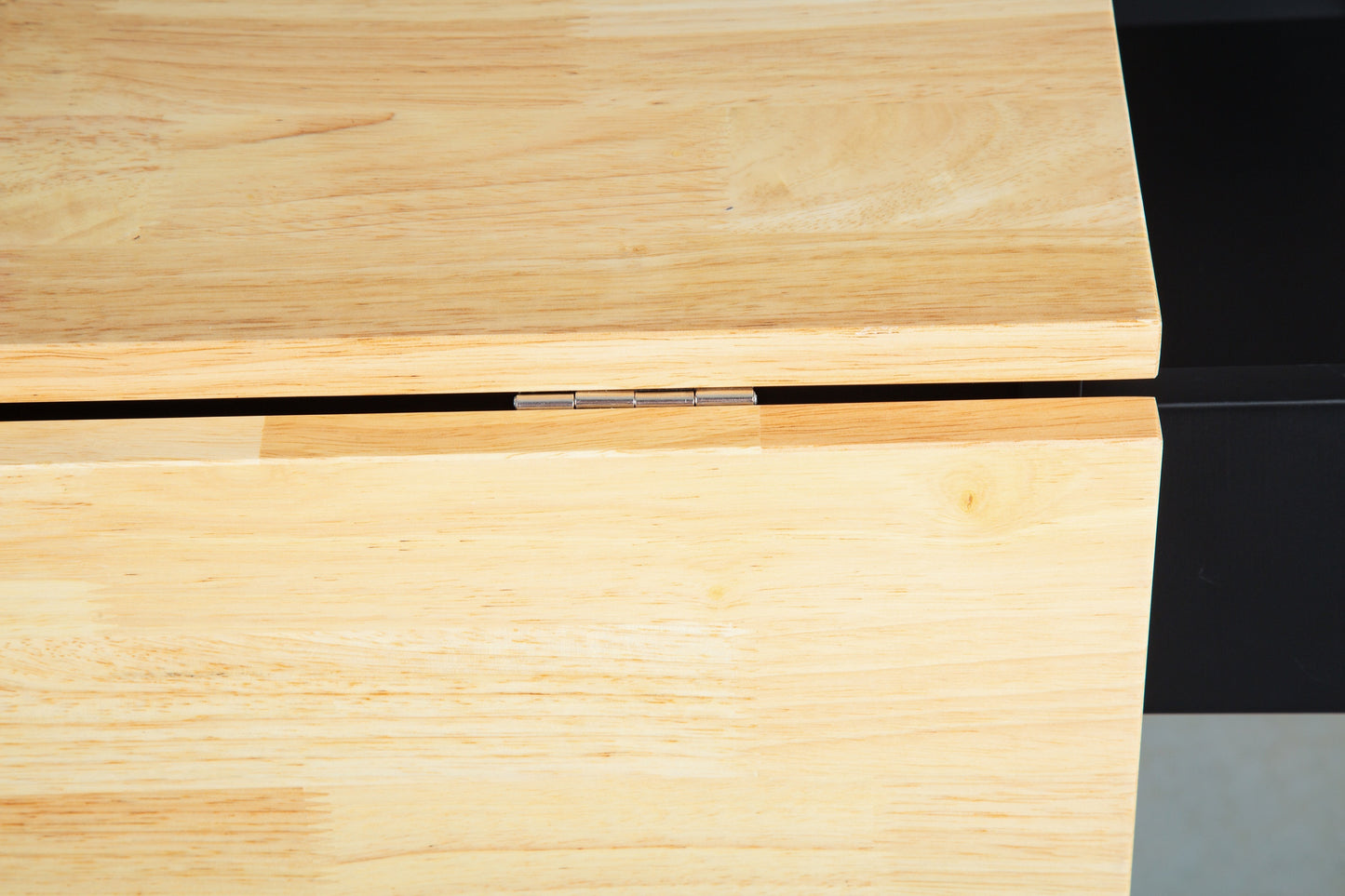 Mobile Kitchen Island with Rubber Wood Top, Adjustable Shelves & Spice Rack - Black-Beech Finish