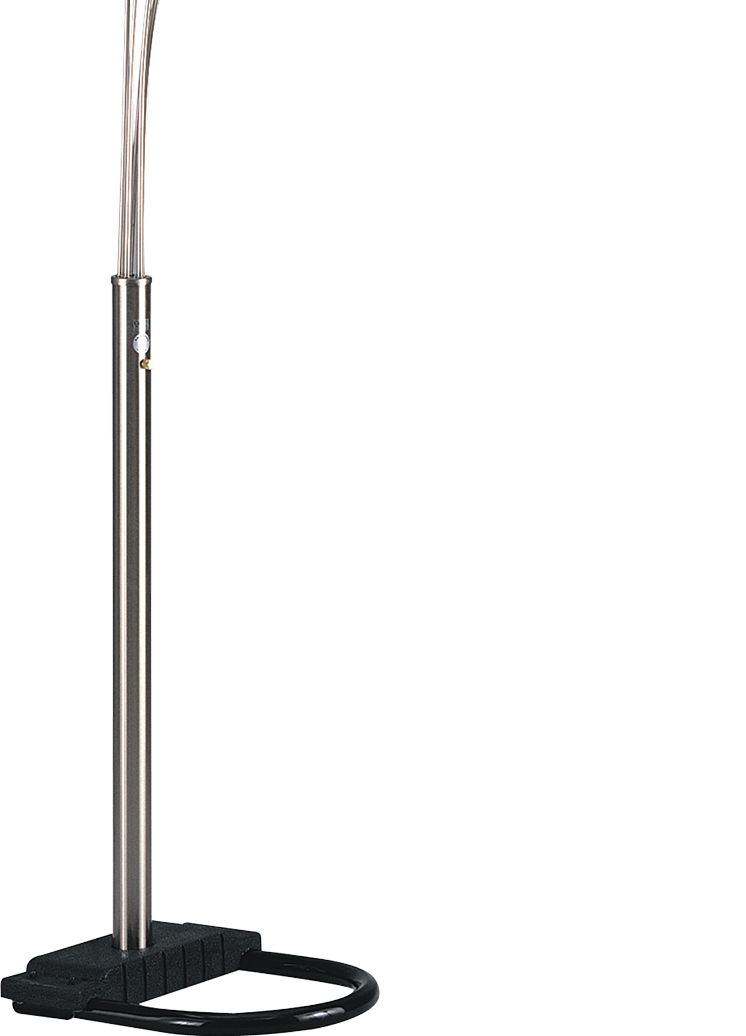 Adjustable 5-Head Arc Floor Lamp with Dome Shades, 84-Inch Tall, Dimmer, Heavy Base, 5x40W Bulbs Silver