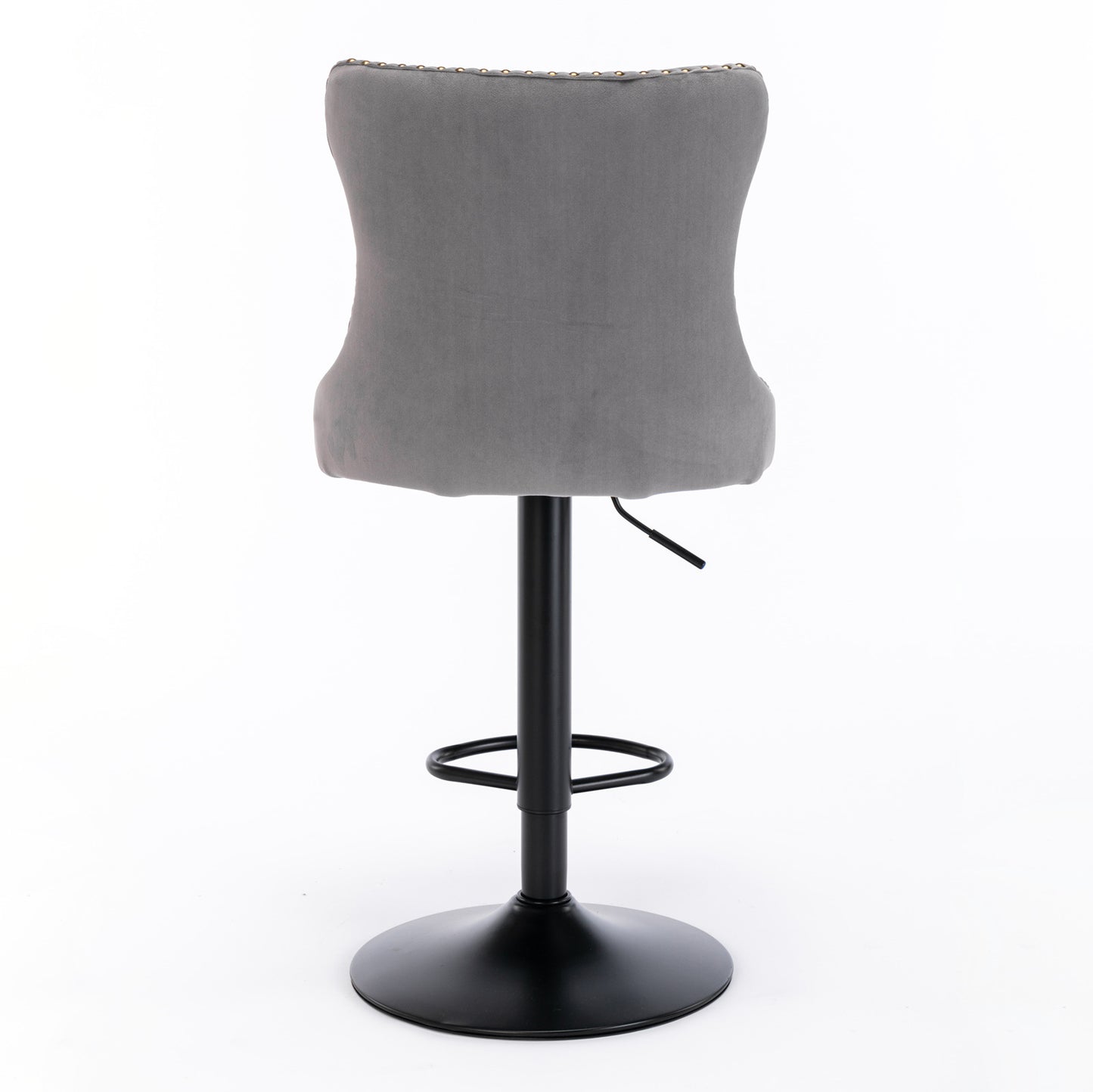 AA Velvet Swivel Bar Stools Adjustable 25 33 Gray Set of 2