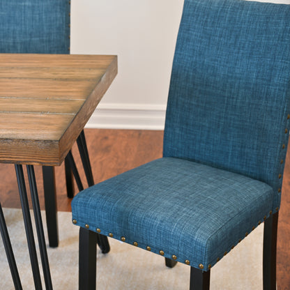 Hairpin 5 Piece Dining Set With Table And Chairs Brown