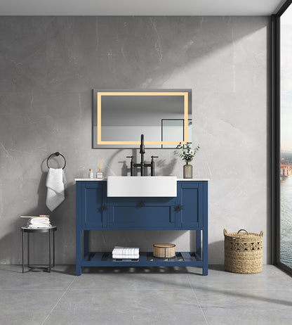 Dimmable 36" x 24" LED Vanity Mirror with Anti-Fog, Smart Touch Controls, and Adjustable Color Temperature