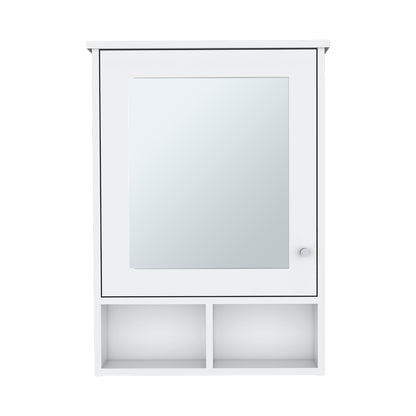 Vina Medicine Cabinet with Mirror Door 29" High Cabinet Organizer with Three concealed Shelves and Two Open shelves  for Bathroom, Kitchen, Mudroom