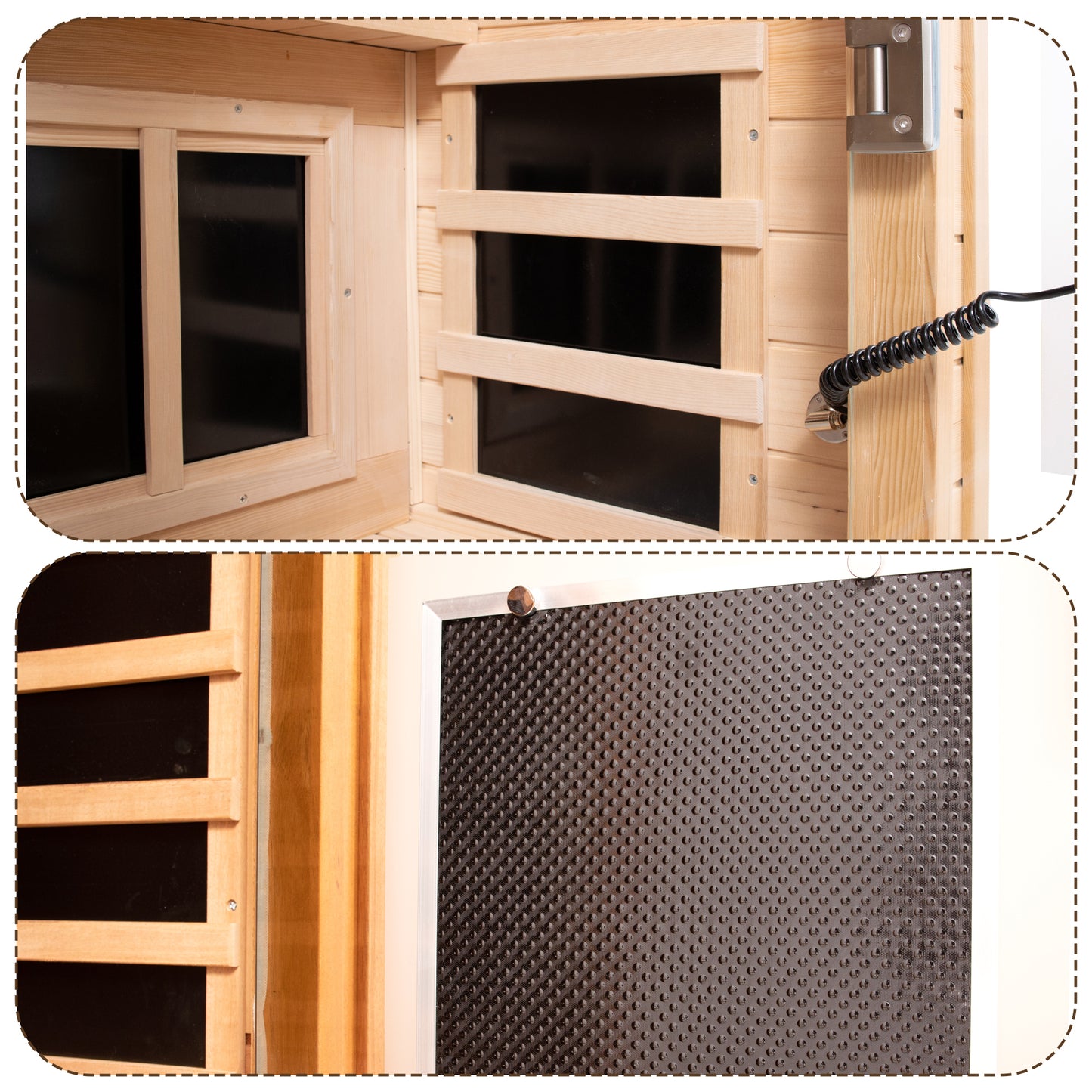 1-Person Hemlock Far-Infrared Indoor Sauna with Front-Door Heating Panel, Low EMF, Bluetooth Natural