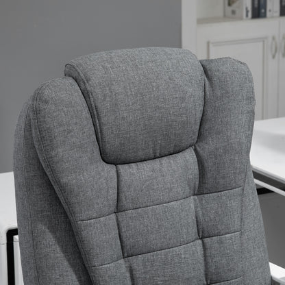 Vinsetto Ergonomic Reclining Office Chair with Adjustable Footrest and Linen Fabric