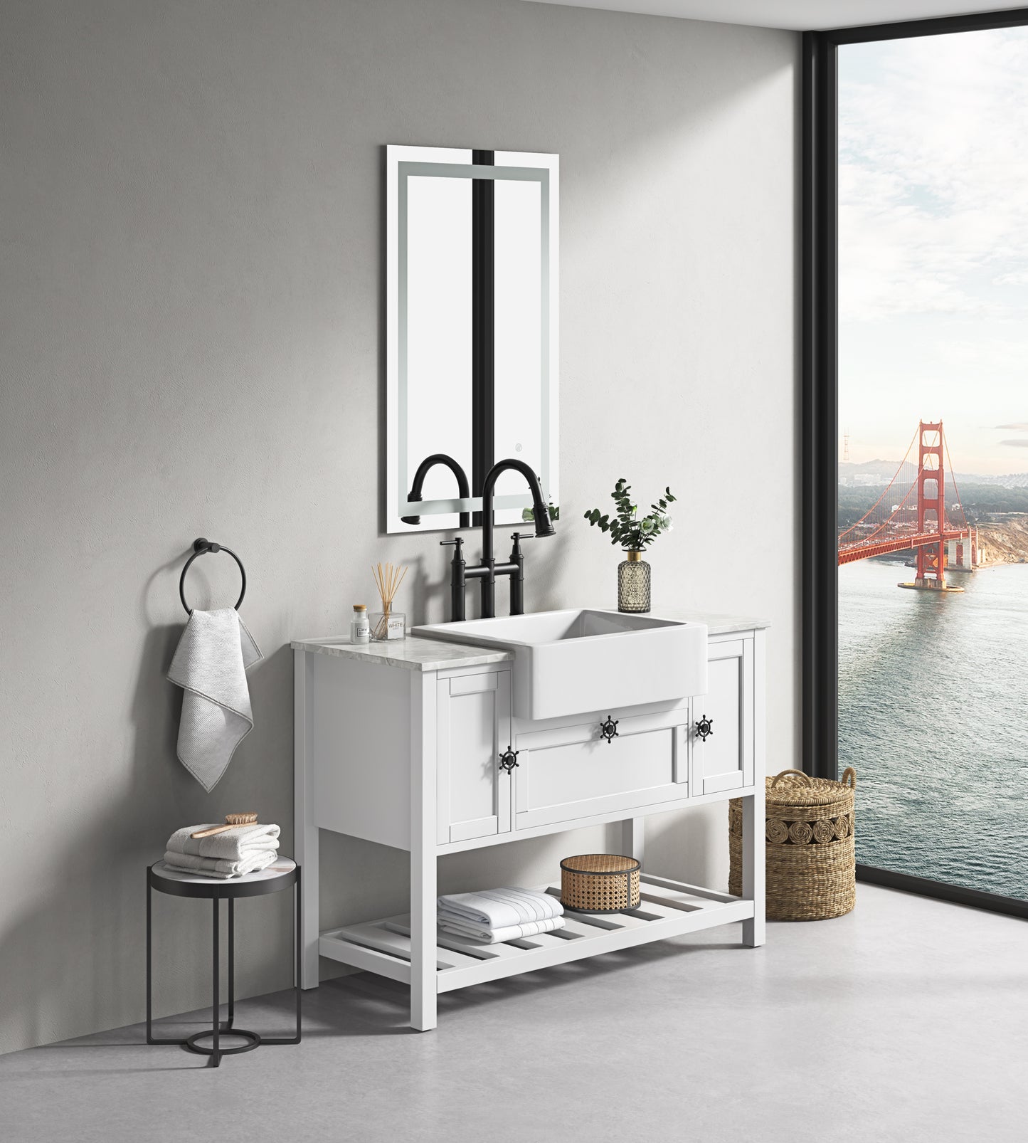 Dimmable LED Vanity Mirror with Anti-Fog, Backlight, and Memory Function - 40"x24" Multi-Color Bathroom Wall Mirror