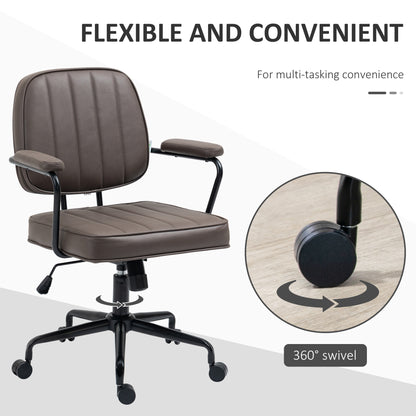 Vinsetto Ergonomic Microfiber Desk Chair with Adjustable Height and Tilt, Light Brown
