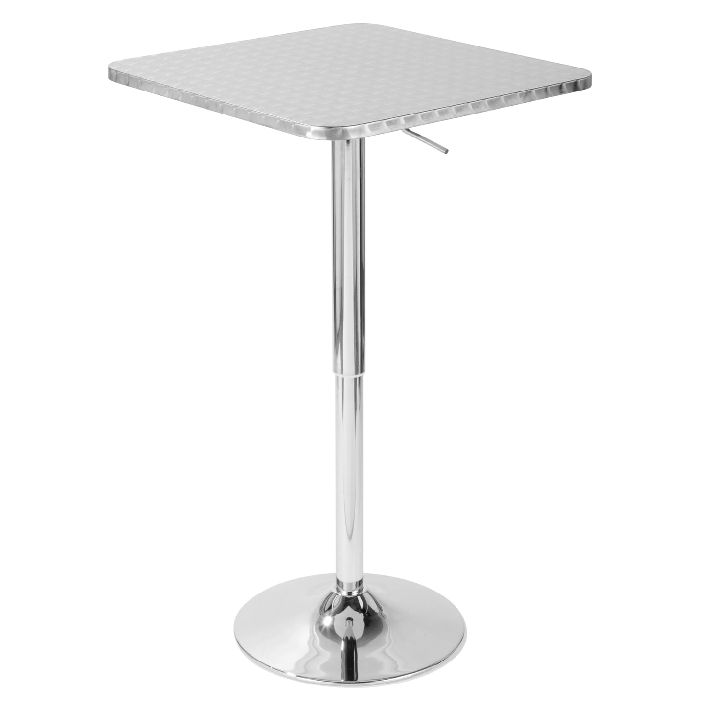 Bistro Contemporary Adjustable Square Bar Table in Silver by LumiSource