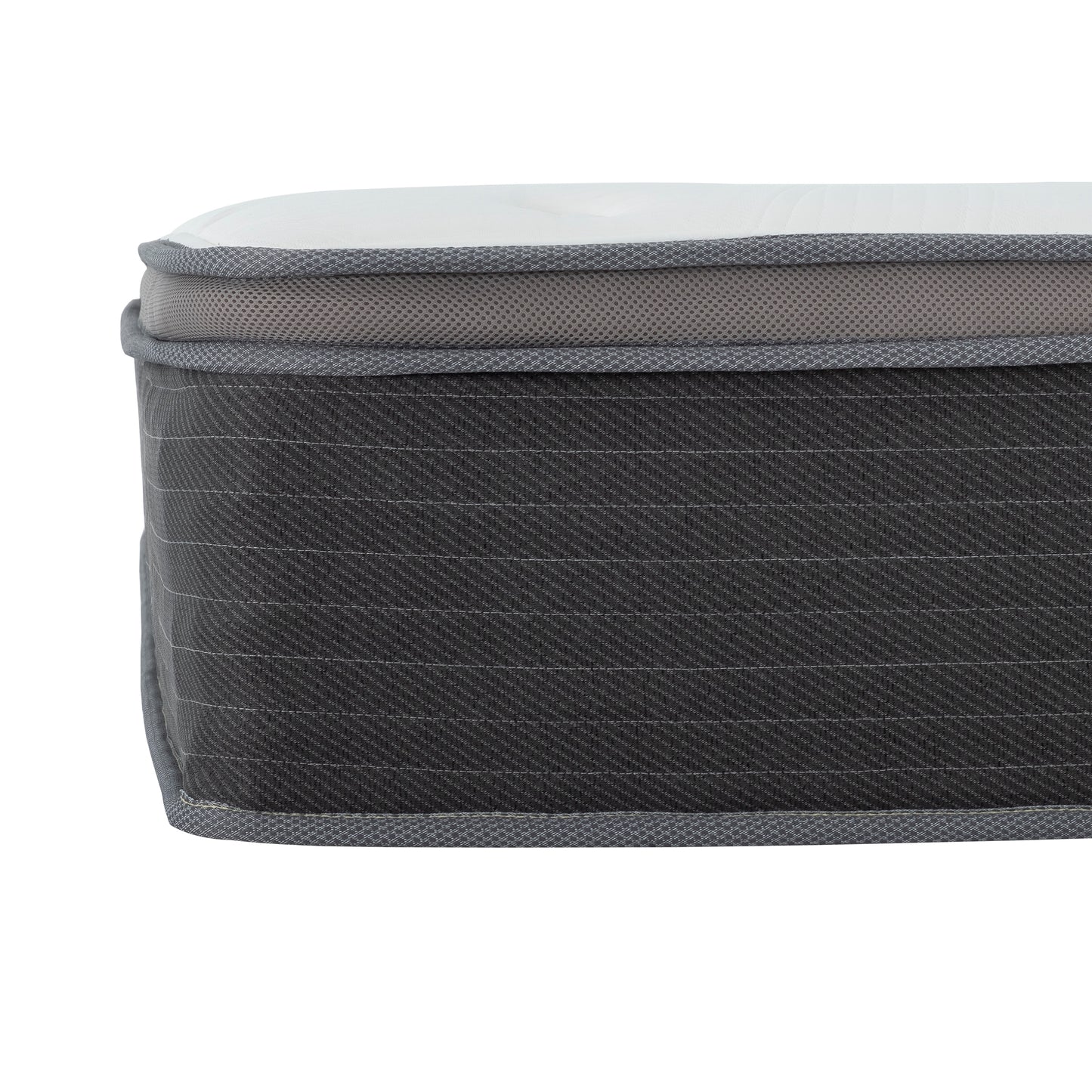 12-Inch Full Size Hybrid Pocket Spring Mattress with Plush Euro Top and Gel Memory Foam, White/Gray