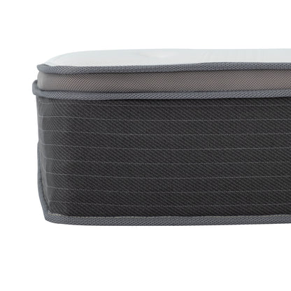 12-Inch Full Size Hybrid Pocket Spring Mattress with Plush Euro Top and Gel Memory Foam, White/Gray