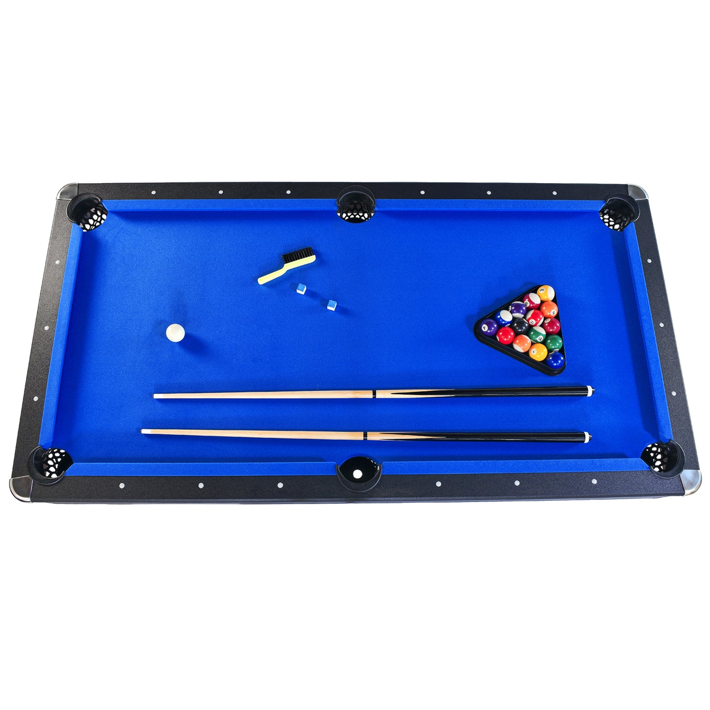 6-Foot Pool Table with Table Tennis Top, Space-Saving 2-in-1 Billiards Table, 72x38x31 in, Engineered Wood, Black