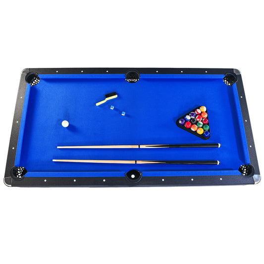 6-Foot Pool Table with Table Tennis Top, Space-Saving 2-in-1 Billiards Table, 72x38x31 in, Engineered Wood, Black