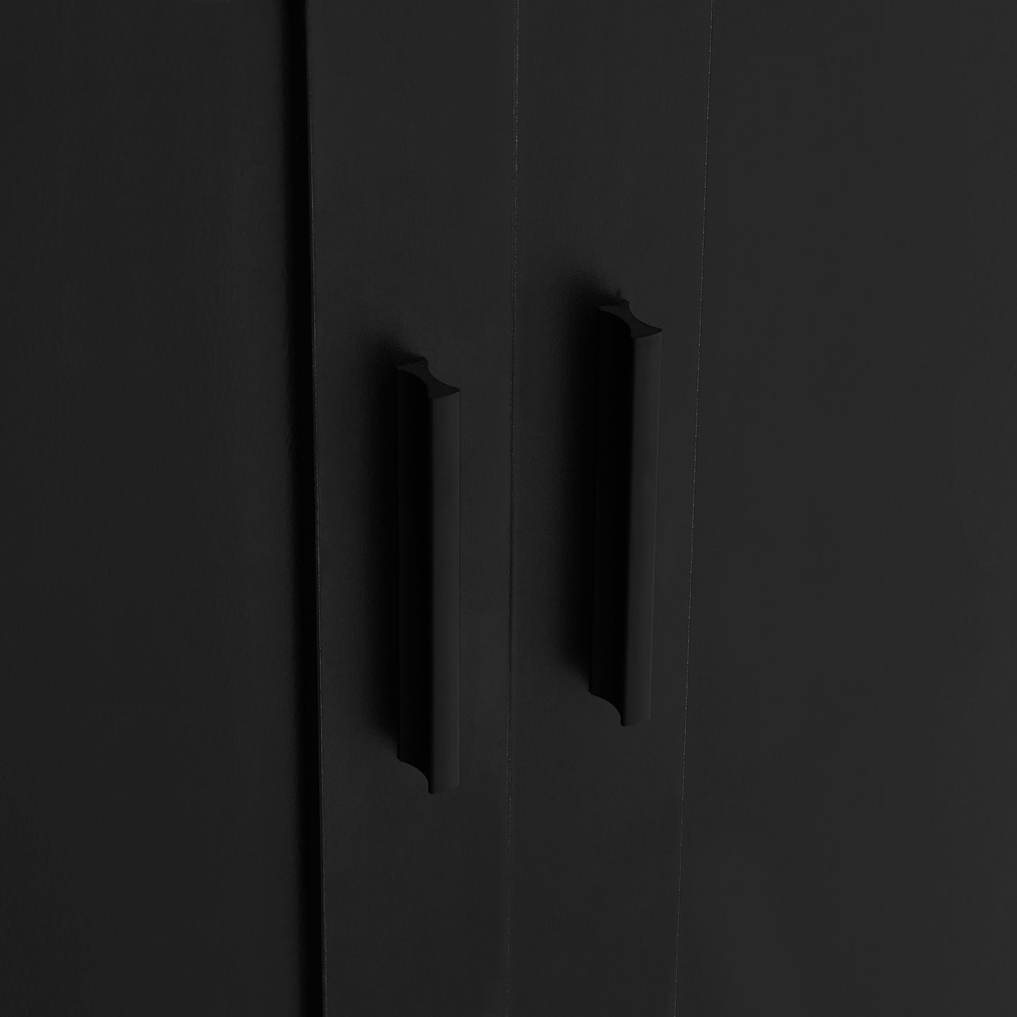 Elegant Black Storage Cabinet with Adjustable Shelves for Bathroom and Office