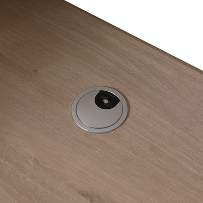 30-Inch Light Oak Freestanding Bathroom Cabinet with Soft-Close Doors & Integrated Resin Sink