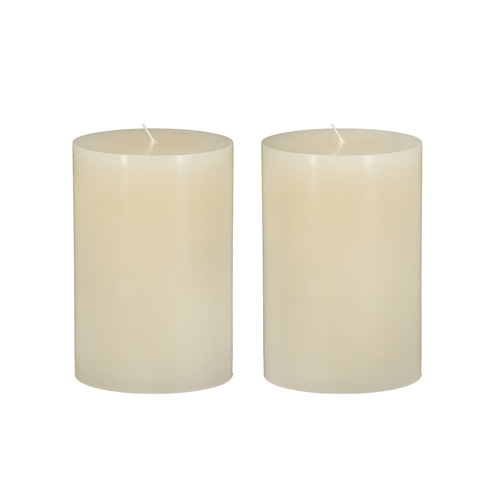 Unscented Soy Wax Pillar Candle Set, 4x6 Inches, 2-Pack for Home Decor, Ivory