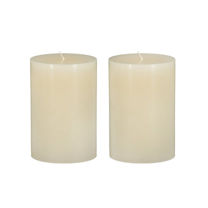Unscented Soy Wax Pillar Candle Set, 4x6 Inches, 2-Pack for Home Decor, Ivory