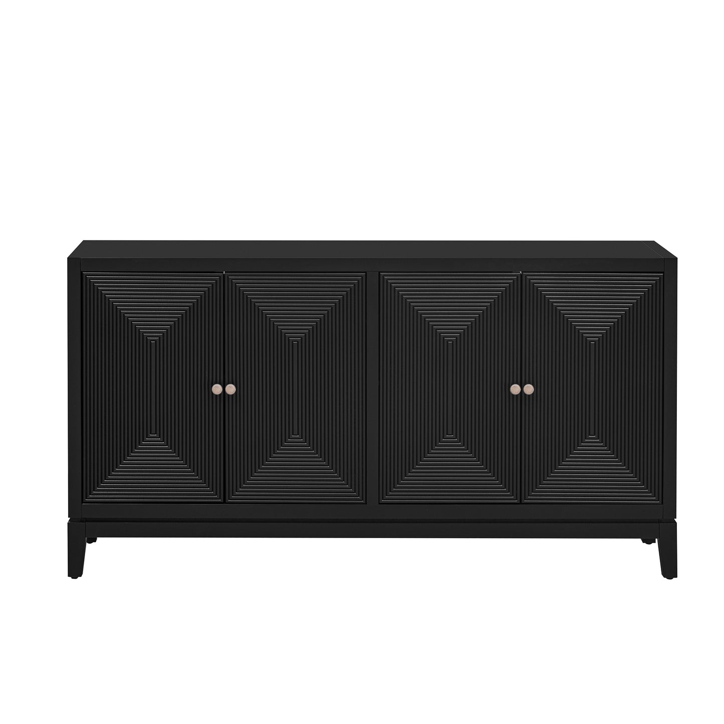 U_STYLE Sleek Storage Cabinet Sideboard Buffet with Vertical Line Design,Suitable for Study,Entrance and Living Room