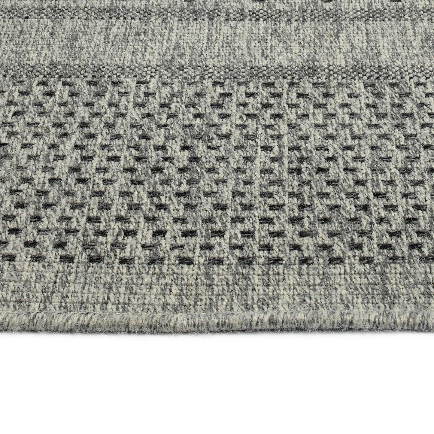 4' x 6' Indoor/Outdoor Area Rug, Polypropylene, Modern Geometric Southwestern, High-Low Texture, Charcoal