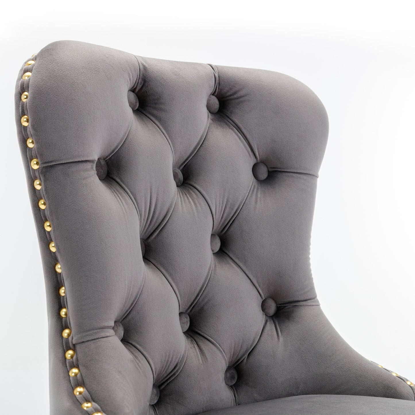 A&A Furniture Velvet Bar Stools Set Of 2 Adjustable Gray