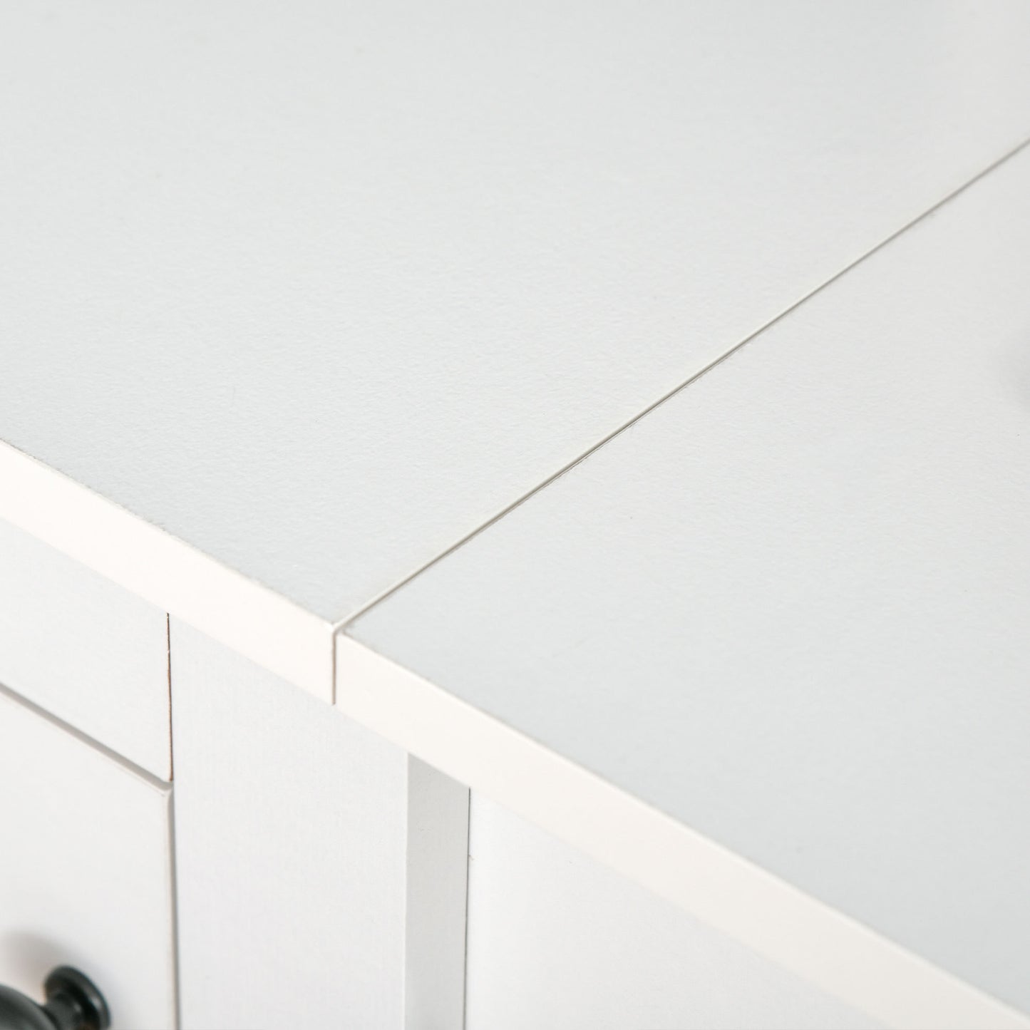 HOMCOM Rustic Style Home Office Desk with Hutch and Storage Cabinet, White Computer Table for Study and Organization