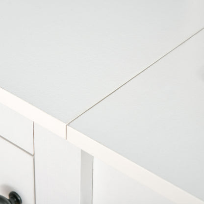 HOMCOM Rustic Style Home Office Desk with Hutch and Storage Cabinet, White Computer Table for Study and Organization