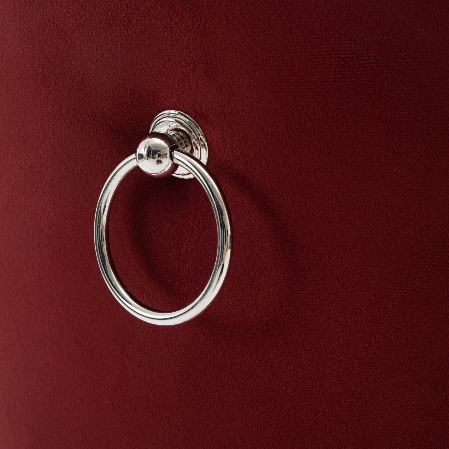 Modern Tufted Solid Wood Dining Chairs, PU & Velvet, Wood Legs, Set of 2, Black + Burgundy