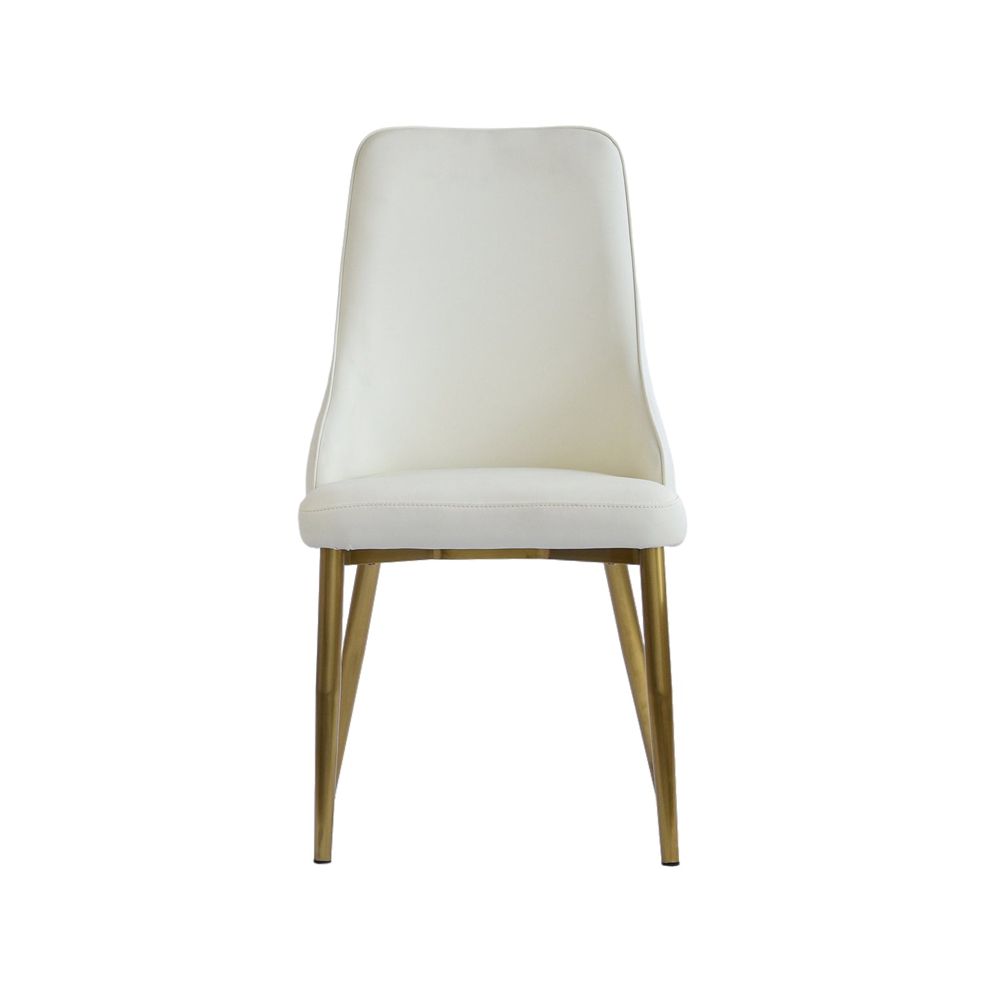 Modern PU sponge-filled dining chair, solid wood metal legs, suitable for restaurants, living rooms and rooms-(Set of 2)