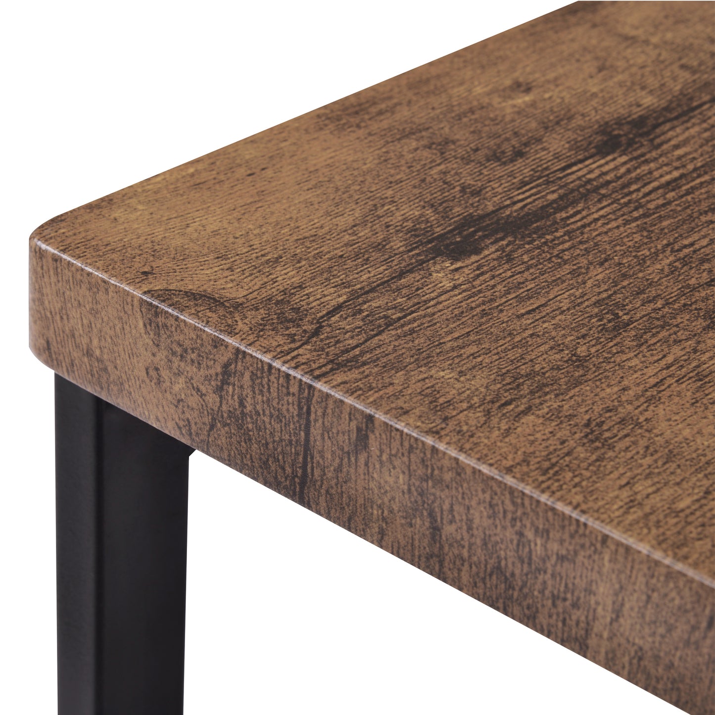 Counter Height Dining Table With 3 Stools Footrest Brown