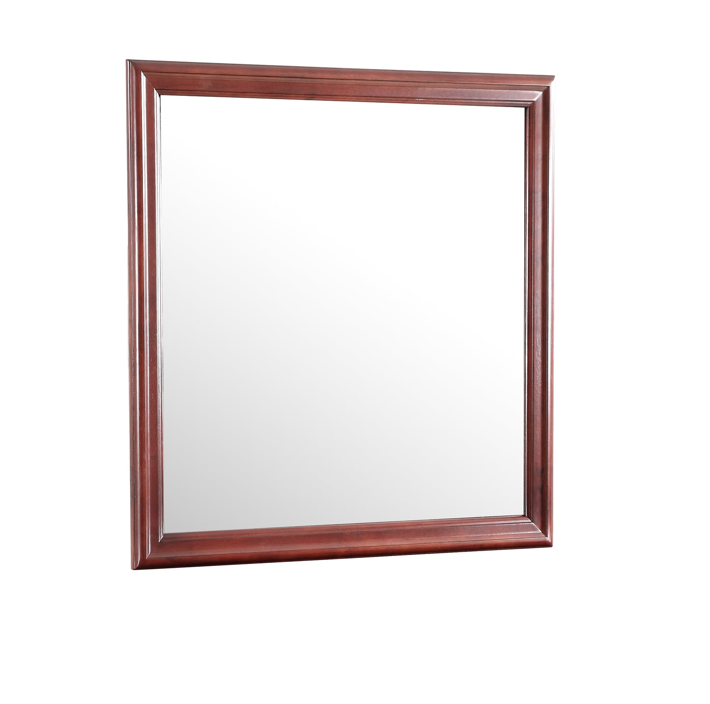 Rectangle Wall Mirror for Bedroom, G3100-M, Vintage French Style, Durable Particle Board – Cherry Finish