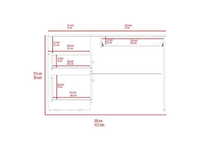 Colombian Black L-Shaped Office Desk with Drawers and CPU Storage