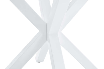 Round Mid Century Table 42Inch Pedestal 4 To 6 MDF White