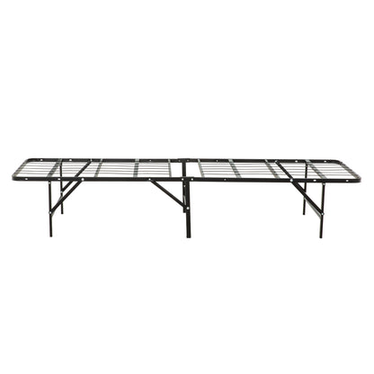 Twin XL Solid Metal Bed Frame with Strong Support and Under-Bed Storage - Black
