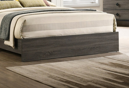 Elegant Gray Upholstered Queen Bed Frame with Rubberwood Construction and Stylish Headboard