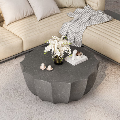 35.4 Inch Square MgO Cement Coffee Table Outdoor Indoor Waterproof Durable Patio Garden Backyard Living Room Grey