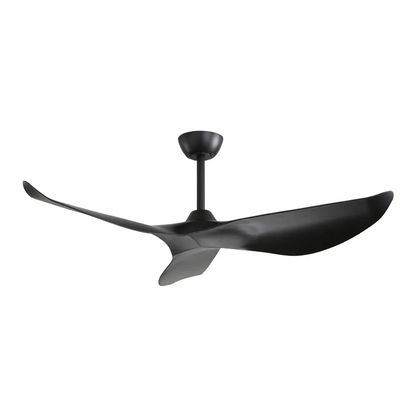 52-Inch Indoor Ceiling Fan with Remote, 6-Speed DC Motor, 3 ABS Blades, Reversible, No Light, Black
