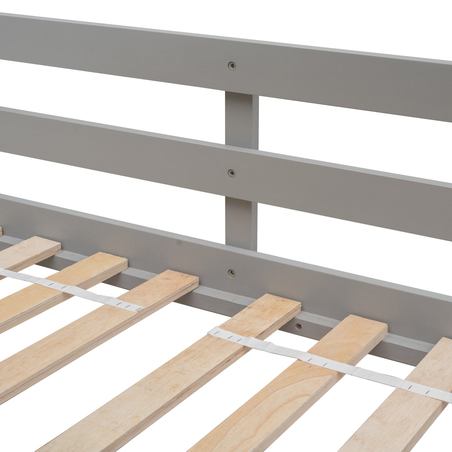 Twin House Bunk Bed for Kids with Roof and Windows - Twin Over Twin Design in Grey