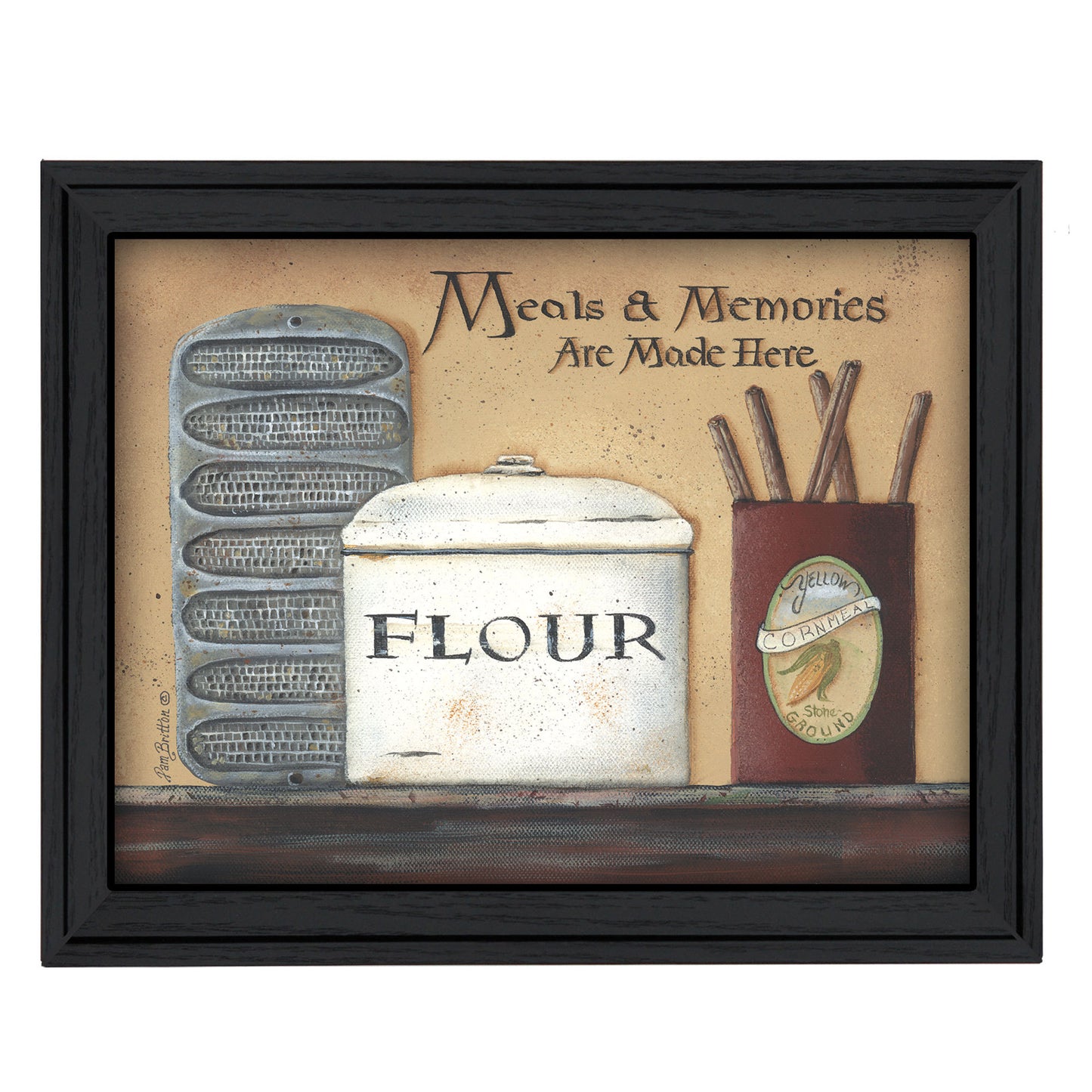 Meals and Memories Wall Art Print 19 x 15 in Framed Poster Ready to Hang Black Frame Multicolor