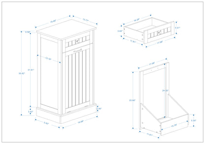 One Drawers and One-Compartment Tilt-Out Trash Cabinet Kitchen Trash Cabinet-White