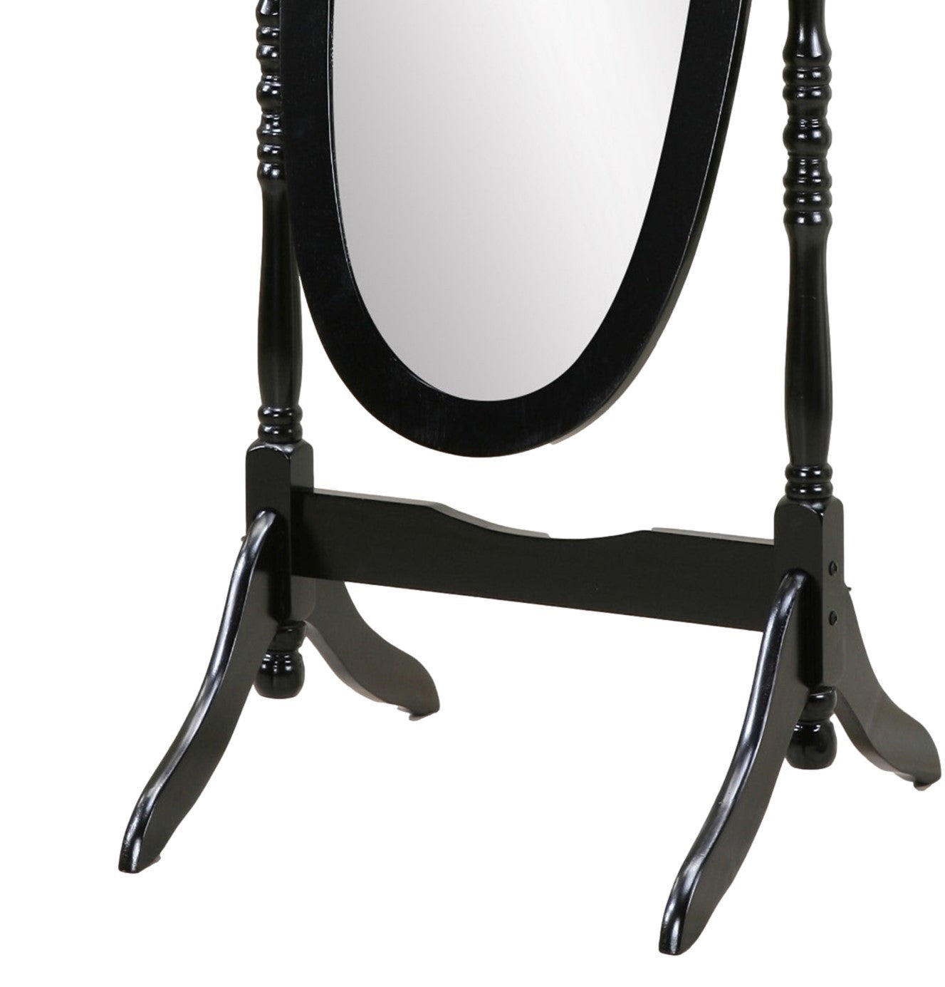 Elegant Black Queen Anna Cheval Mirror with Wood Frame for Traditional Décor