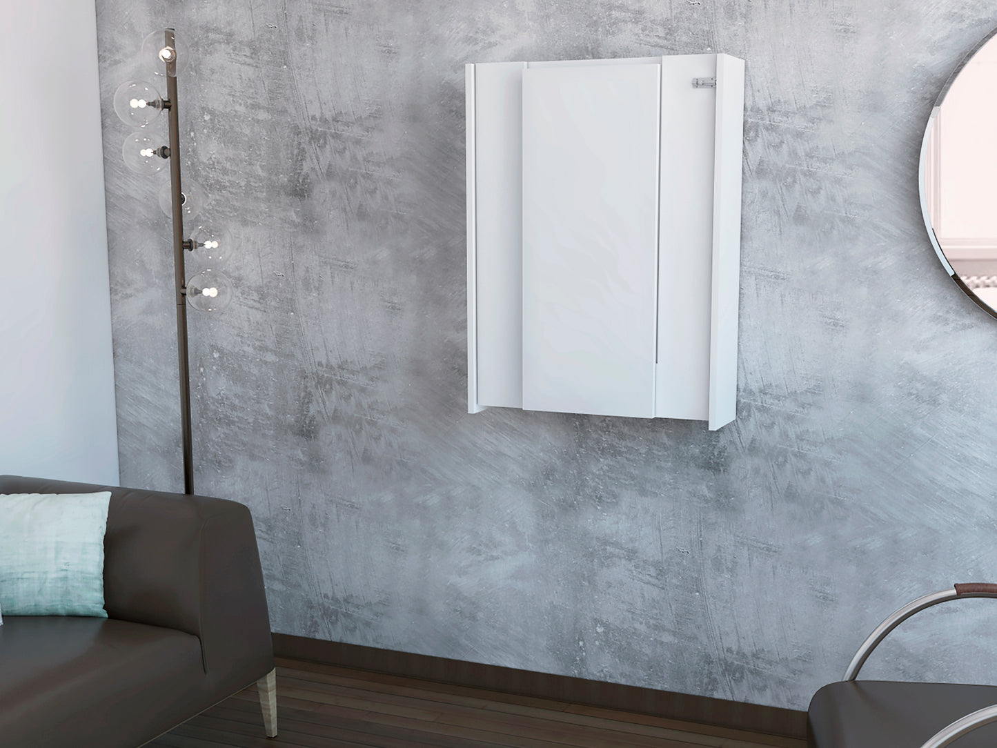 White Foldable Table With Adjustable Shelving For Home