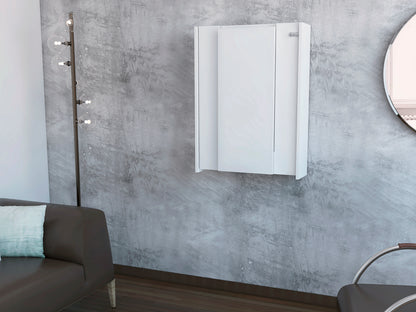 White Foldable Table With Adjustable Shelving For Home