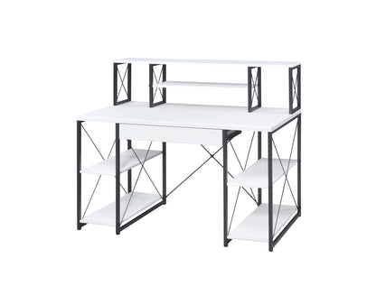 Versatile Modern White Writing Desk with Ample Storage