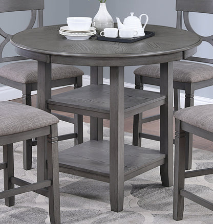 Counter Height Dining Table Set With Storage 4 Chairs Gray